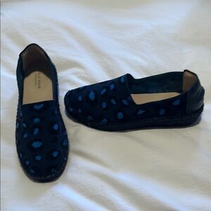 Cole Haan Blue and Black Flats with Star Pattern